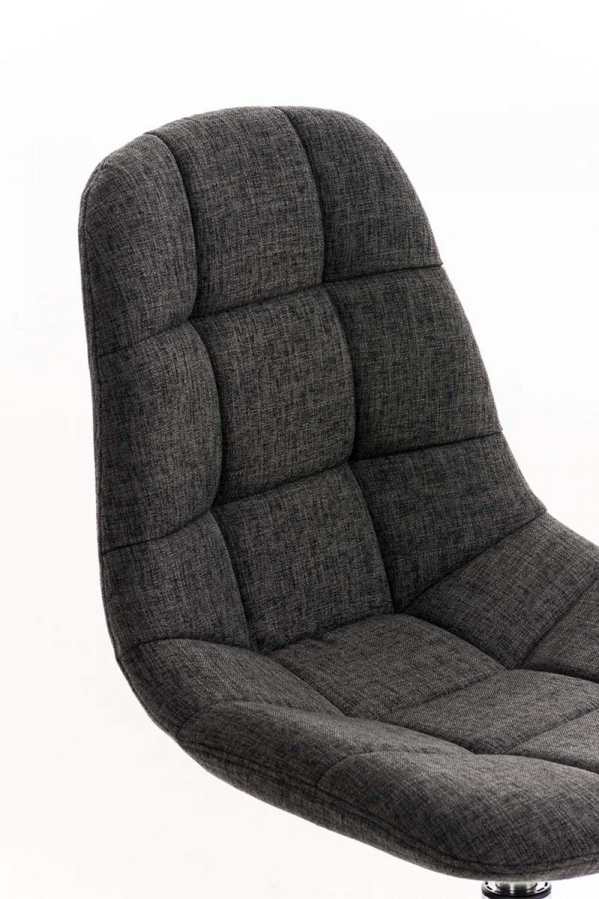 DREHSTUHL Stoff dunkelgrau - Chromfarben/Dunkelgrau, Textil/Metall (48/84/52cm) - CLP
