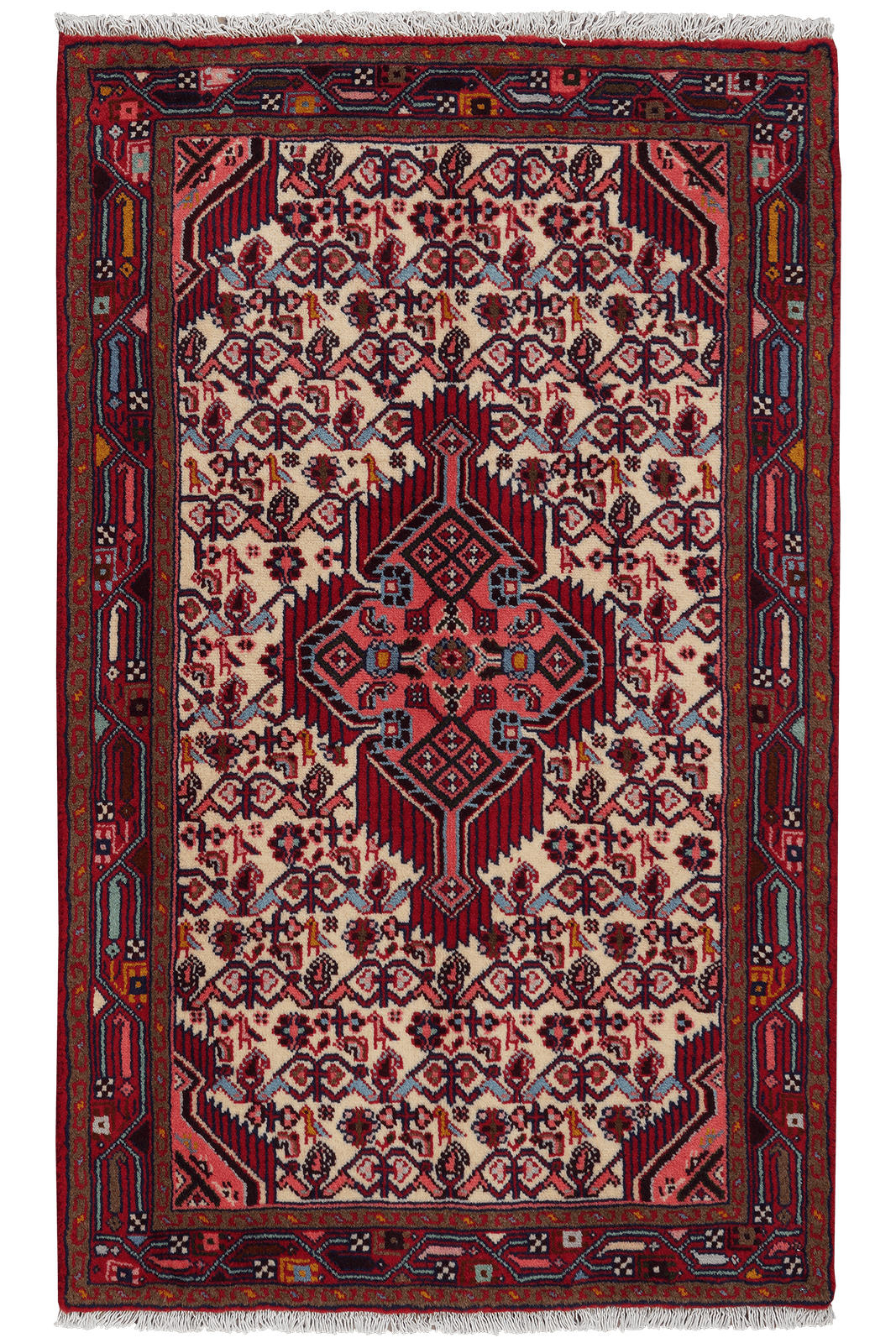 ORIENTTEPPICH handgeknüpft Assadabad Beige 130/79 cm Schurwolle - Beige, Textil (79/130cm) - Looma