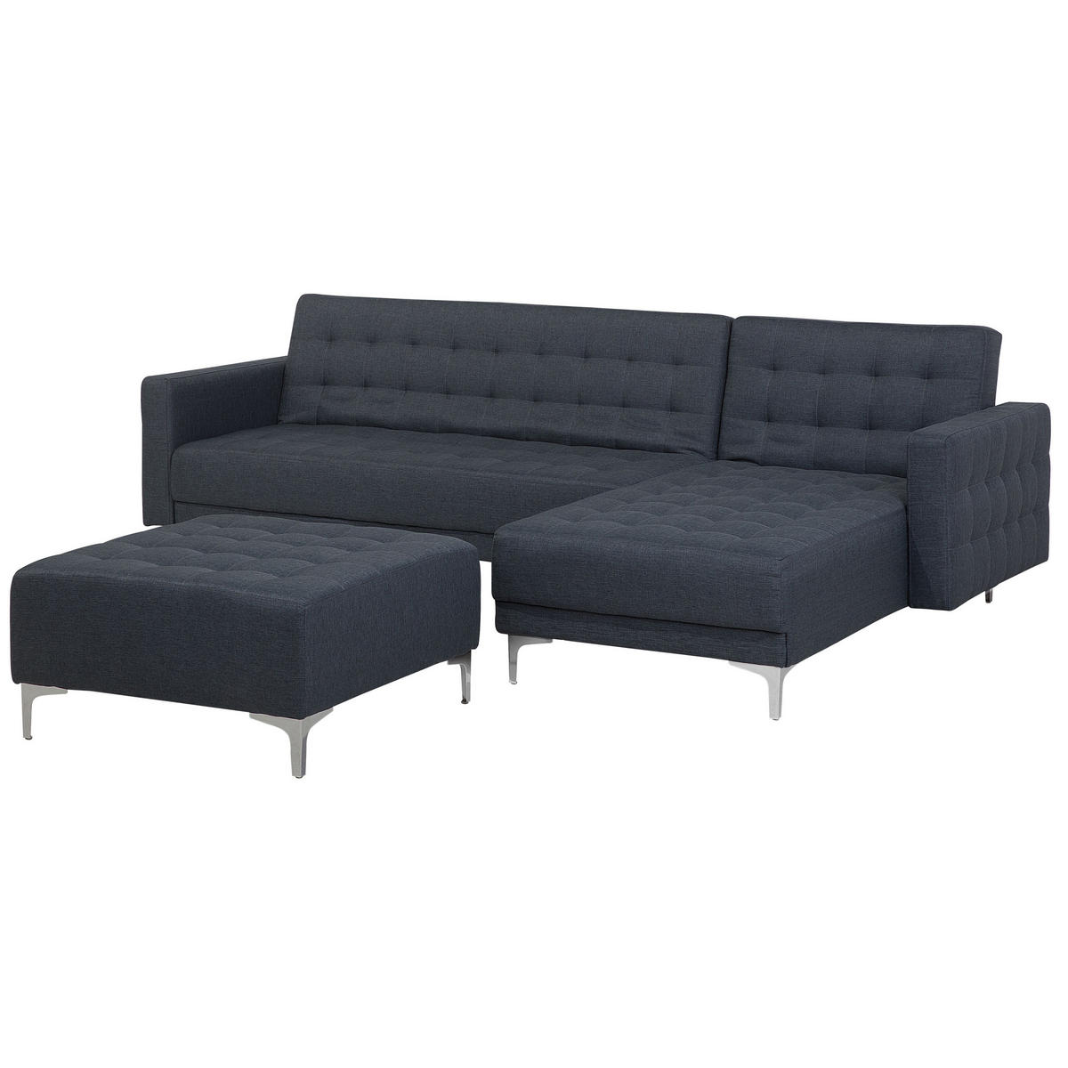 SCHLAFSOFA rechtsseitig mit Ottomane Polsterbezug Dunkelgrau Aberdeen - Dunkelgrau, Textil (267/168cm) - Beliani