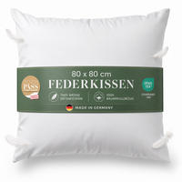 KOPFKISSEN Tierwohl Downpass Federn 80x80 cm - Weiß, Textil (80/80cm) - Bestlivings