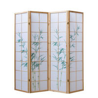 PARAVENT 4-tlg. 176/175 cm Braun Bambusmuster - Braun, Holz (176/175/2cm) - Homestyle4u