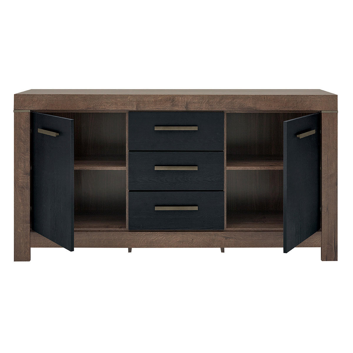 SIDEBOARD Adam Holz und Schwarz - Schwarz, Holzwerkstoff (160/85/45cm) - Petits-meubles