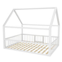 HAUSBETT 140 x 200 cm in Weiß Metall，Ohne Matratze - Weiß, Metall (140/200cm) - KOMHTOM