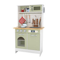 HOLZ-SPIELKÜCHE Boston, Grüne Olive, 95cm - Grau, Holz (31/57/95cm) - Teamson Kids