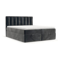 BOXBETT Lusso 180/200 cm Anthrazit im Paros Stoff - Anthrazit/Schwarz, Holz/Holzwerkstoff (180/200cm) - AltaBeds