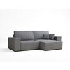 ECKSOFA MIT SCHLAFFUNKTION Zaya Grau Webstoff - Schwarz/Grau, Holz/Holzwerkstoff (255/148cm) - Maison de Reve
