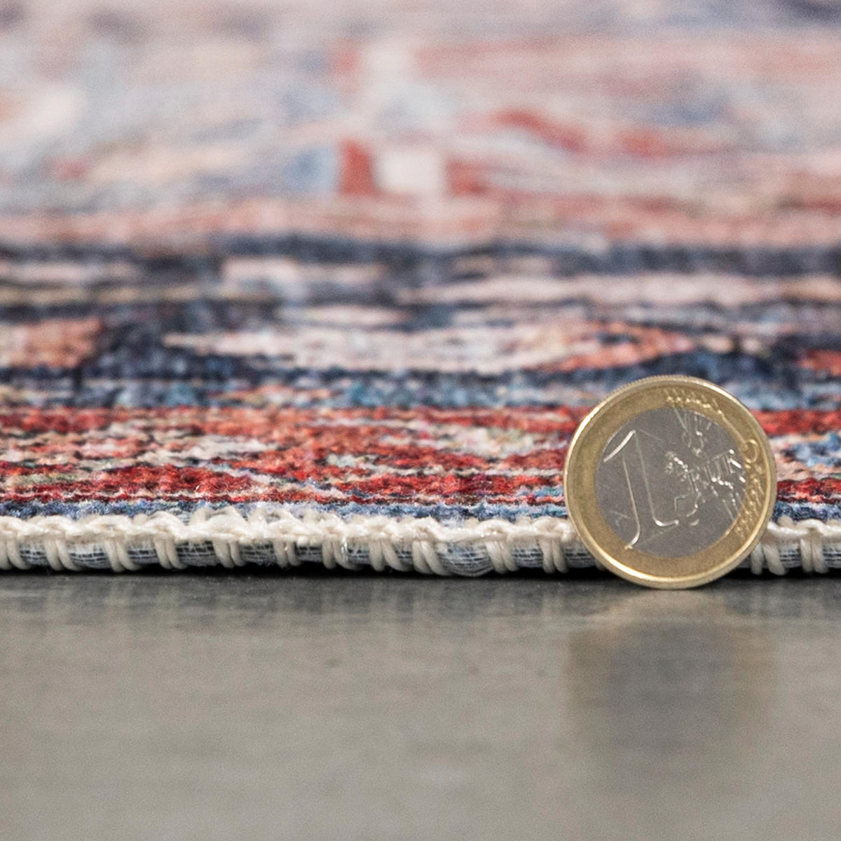 TEPPICH Rot Boho Vintage - Rechteckig Pflanzlich - Blau - 140 x 200 cm - Blau/Rot, Textil (140/200cm) - Mazovia