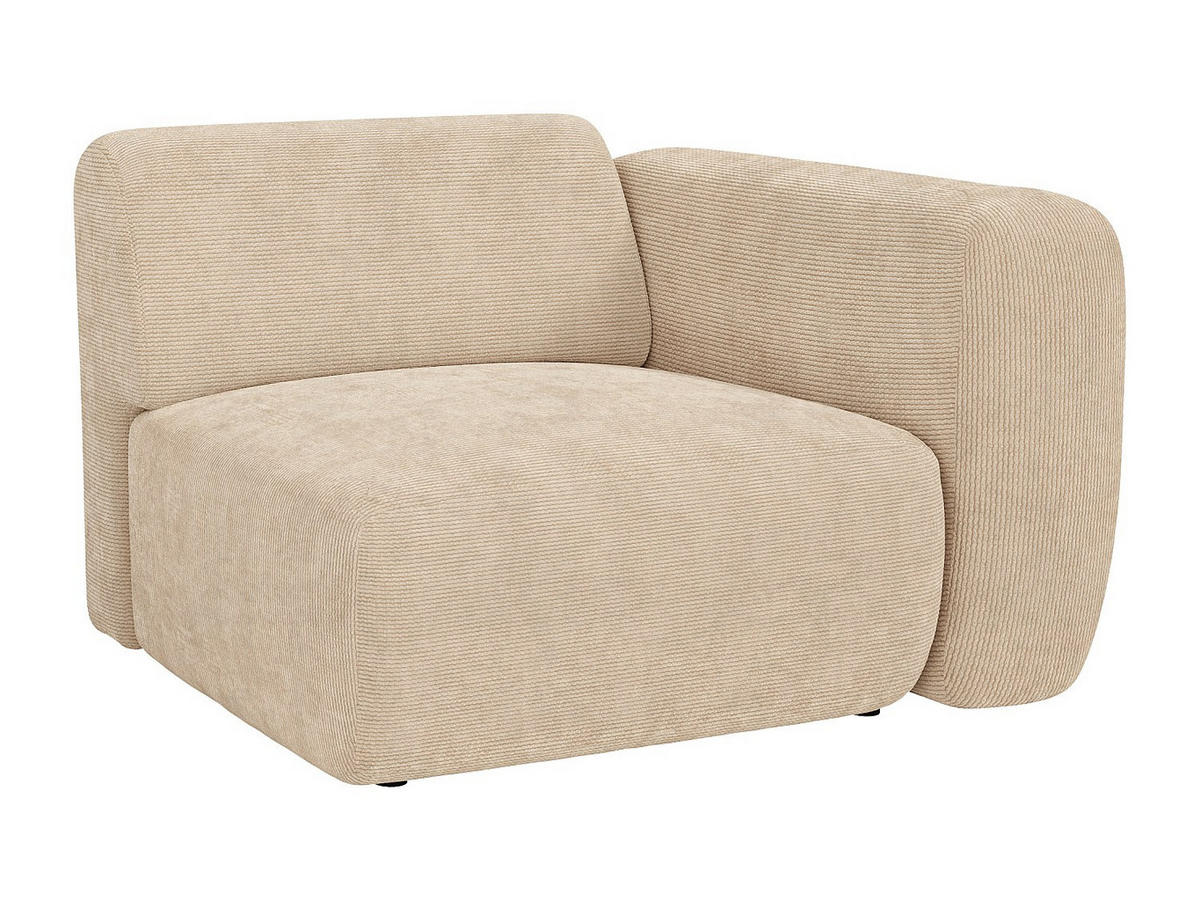 SESSEL mit gerader Rückenlehne - 1 Person - samt - beige Pogni - Beige, Textil (103/73/97cm) - Vente-Unique