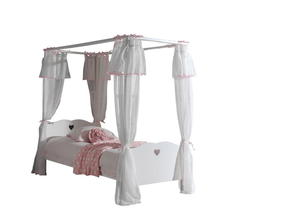 HIMMELBETT Kamila 212x198x98 aus MDF in Weiß - Pink/Weiß, Holzwerkstoff (90/200cm) - 58aufmkessel
