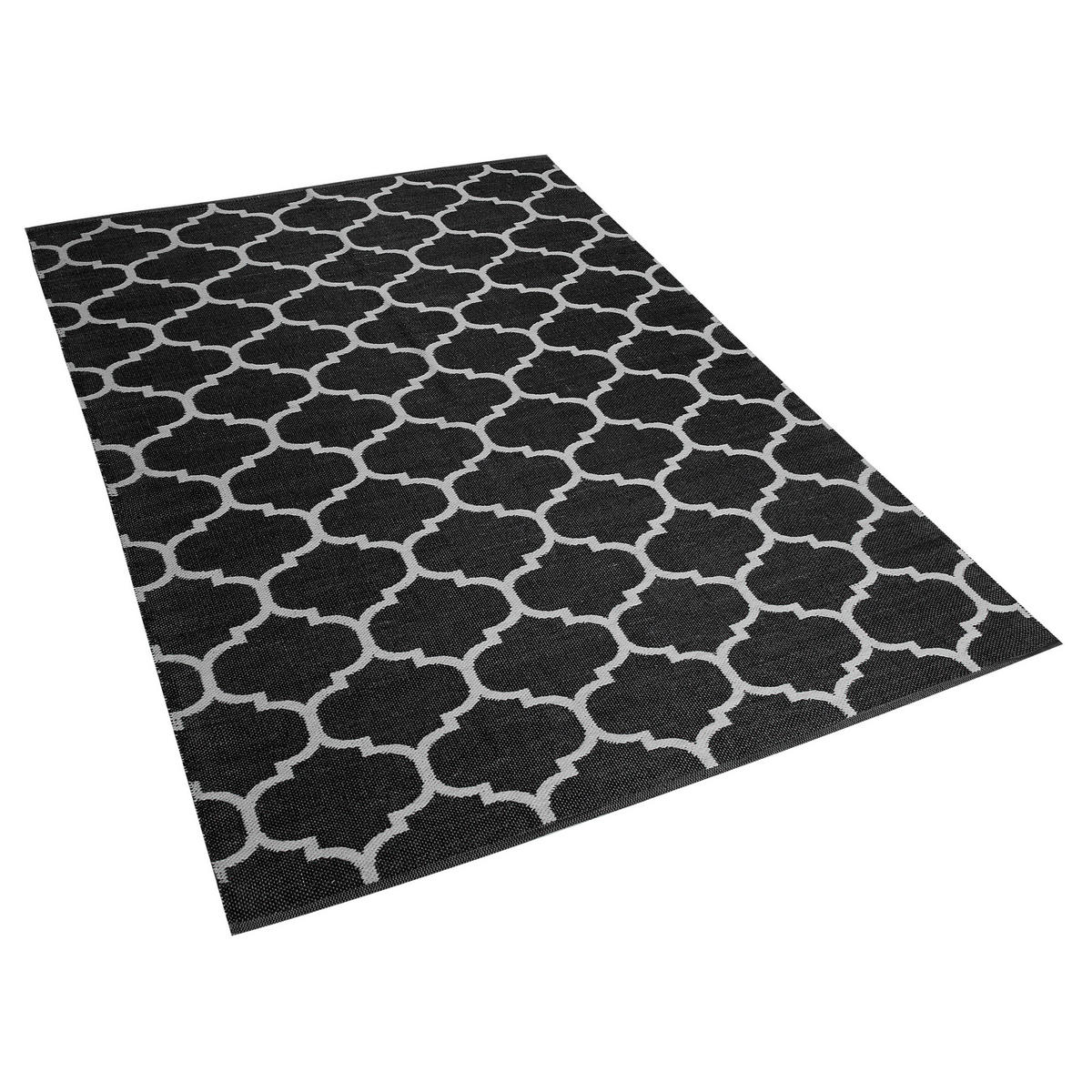 KURZFLOR-OUTDOOR-TEPPICH Aladana 200/140 cm - Schwarz, Kunststoff (140/200cm) - Beliani