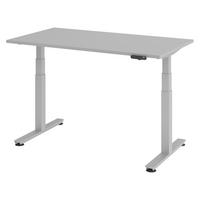 SCHREIBTISCH elektrisch XDSM 80/140/74 cm in Grau/Silberfarben - Silberfarben/Grau, Holzwerkstoff (80/140/74cm) - bümö