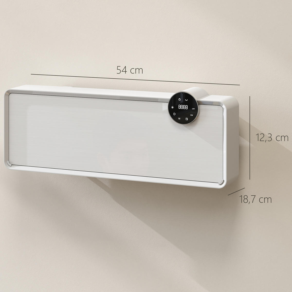 HEIZLÜFTER DE-17064 PTC 1000/2000 W Wandmontage Weiß - Weiß, Kunststoff (18.7/12.3/54cm) - ComfortXL