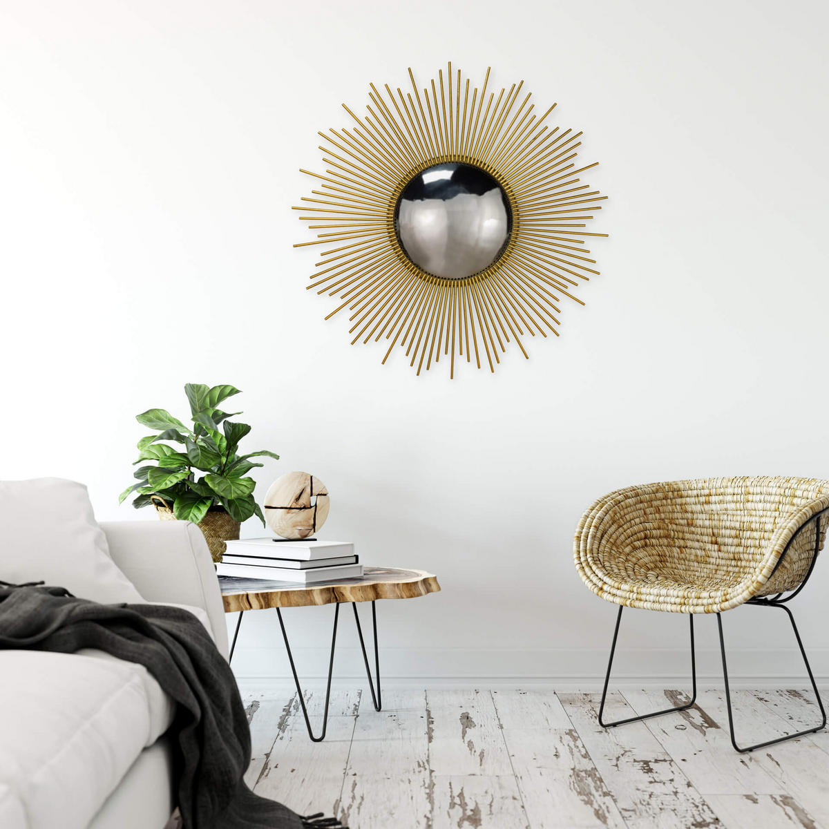 WANDSPIEGEL Gold 99/99 cm - Goldfarben, Metall (14.1/99/3cm) - KUNSTLOFT