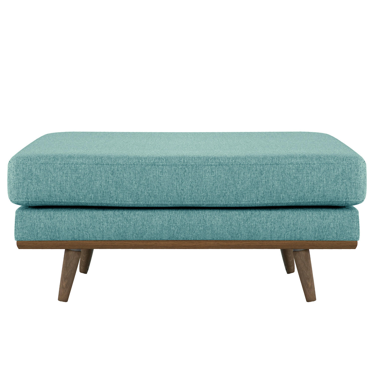 POLSTERHOCKER - Eichefarben/Petrol, Textil (85/43/60cm) - home24