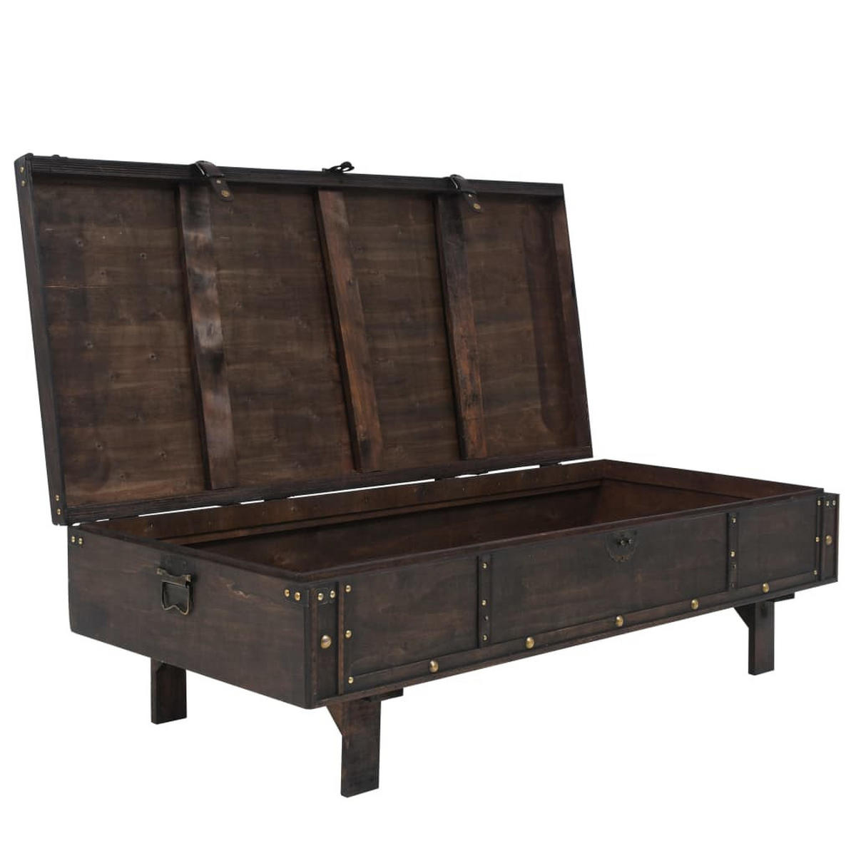 COUCHTISCH Sperrholz Vintage-Stil 120x55x35 cm - Braun, Holz (55/120/35cm) - furnicato