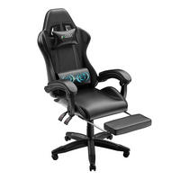 GAMINGSTUHL Schwarz,mit Massage,Fußstütze, Ergonomisch, Verstellbar - Schwarz, Metall (26/59/77cm) - Rattrix