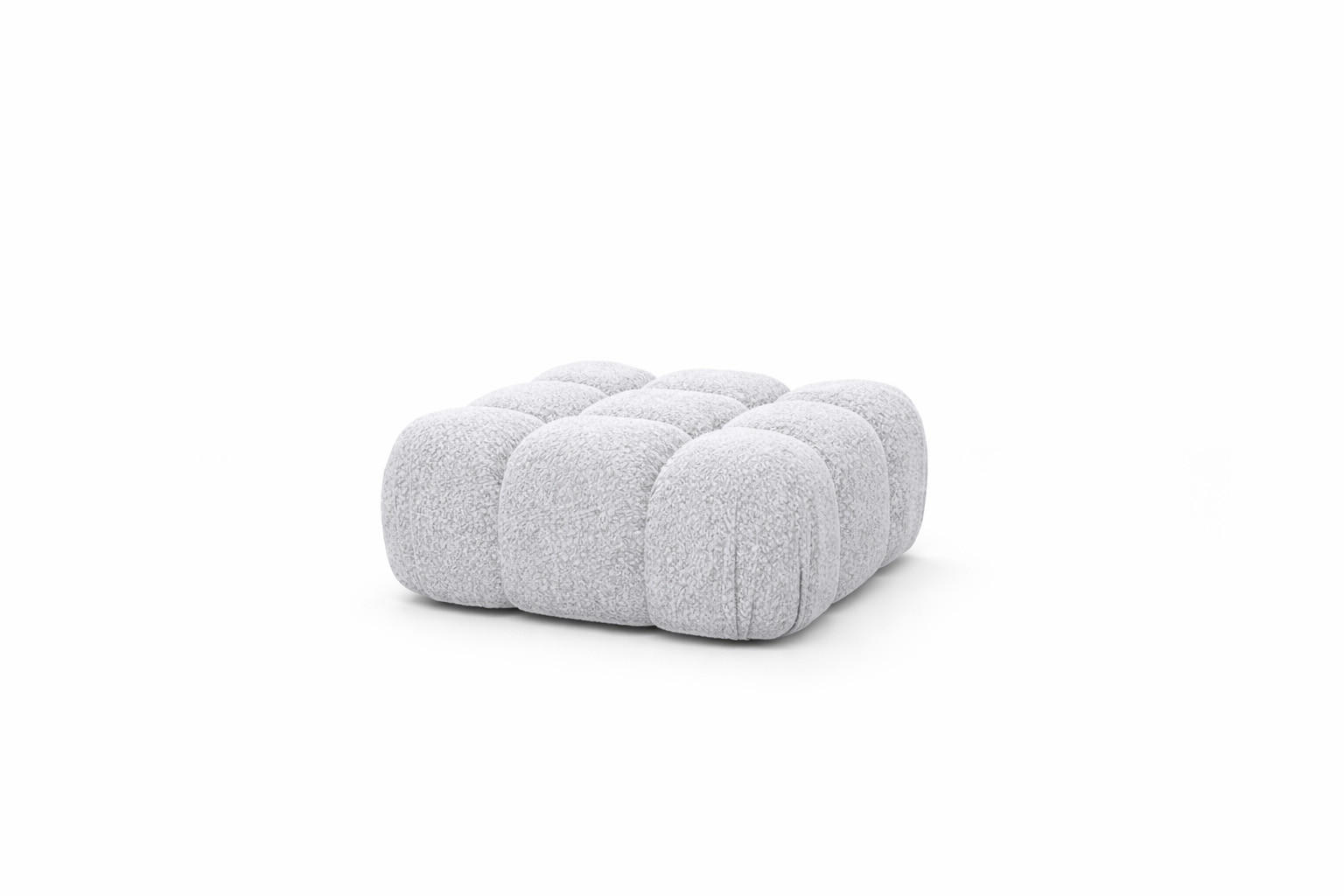 HOCKER Modularer, Bouclé-Stoff Abriamo, Hellgrau, Selia - Hellgrau, Holz (95/40/95cm) - Kaiser Möbel