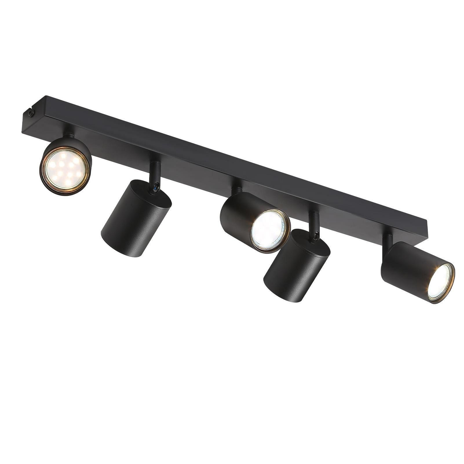 DECKENSTRAHLER Hyuga 59/9.5/6.5cm - Schwarz, Metall (59/9.5/6.5cm) - ZMH