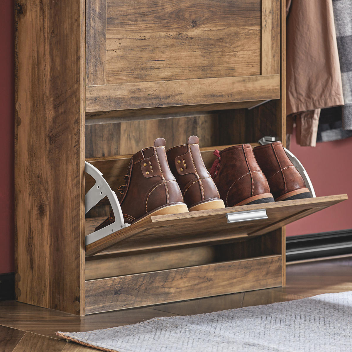SCHUHSCHRANK Braun - Braun, Holzwerkstoff (60/115/23cm) - SoBuy