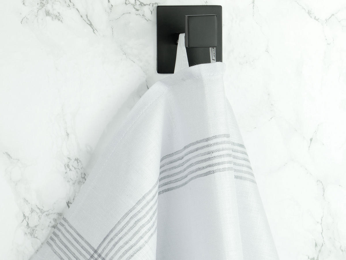 GESCHIRRTÜCHER, 4er-Set, 50x70 cm, 100% Leinen, Weiß - Hellgrau, Textil (50/70cm) - Zollner