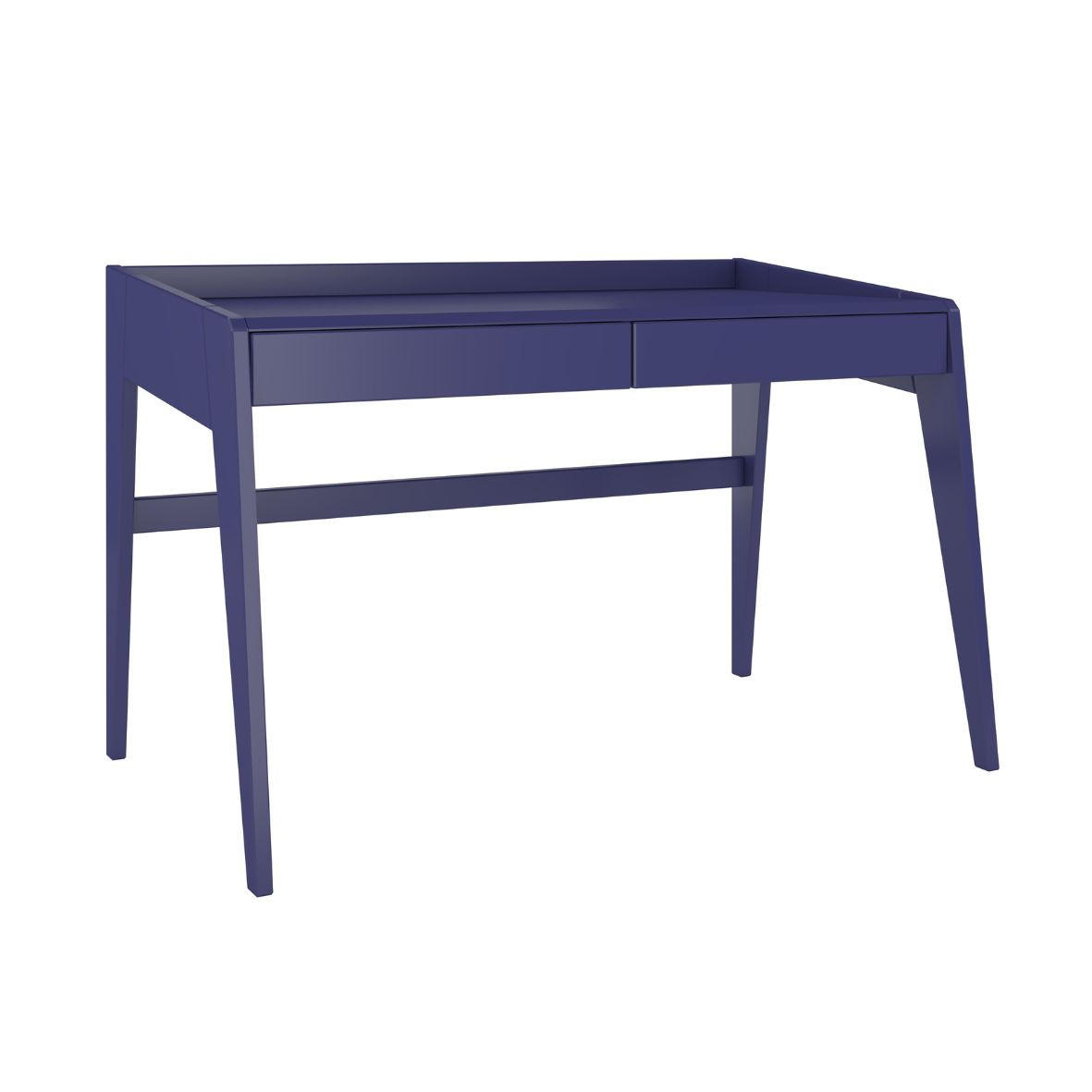 SCHREIBTISCH Lisa, 125/70/81 cm in Marineblau, Buchenholz - Dunkelblau, Holz/Buchenholz (70/125/81cm) - Visby