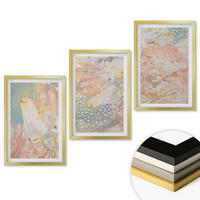 WANDBILDER 3er Set - 40x60 cm Goldrahmen - Abstrakte Pastellmuster - Goldfarben, Kunststoff (40/60cm) - ArtPrintCave