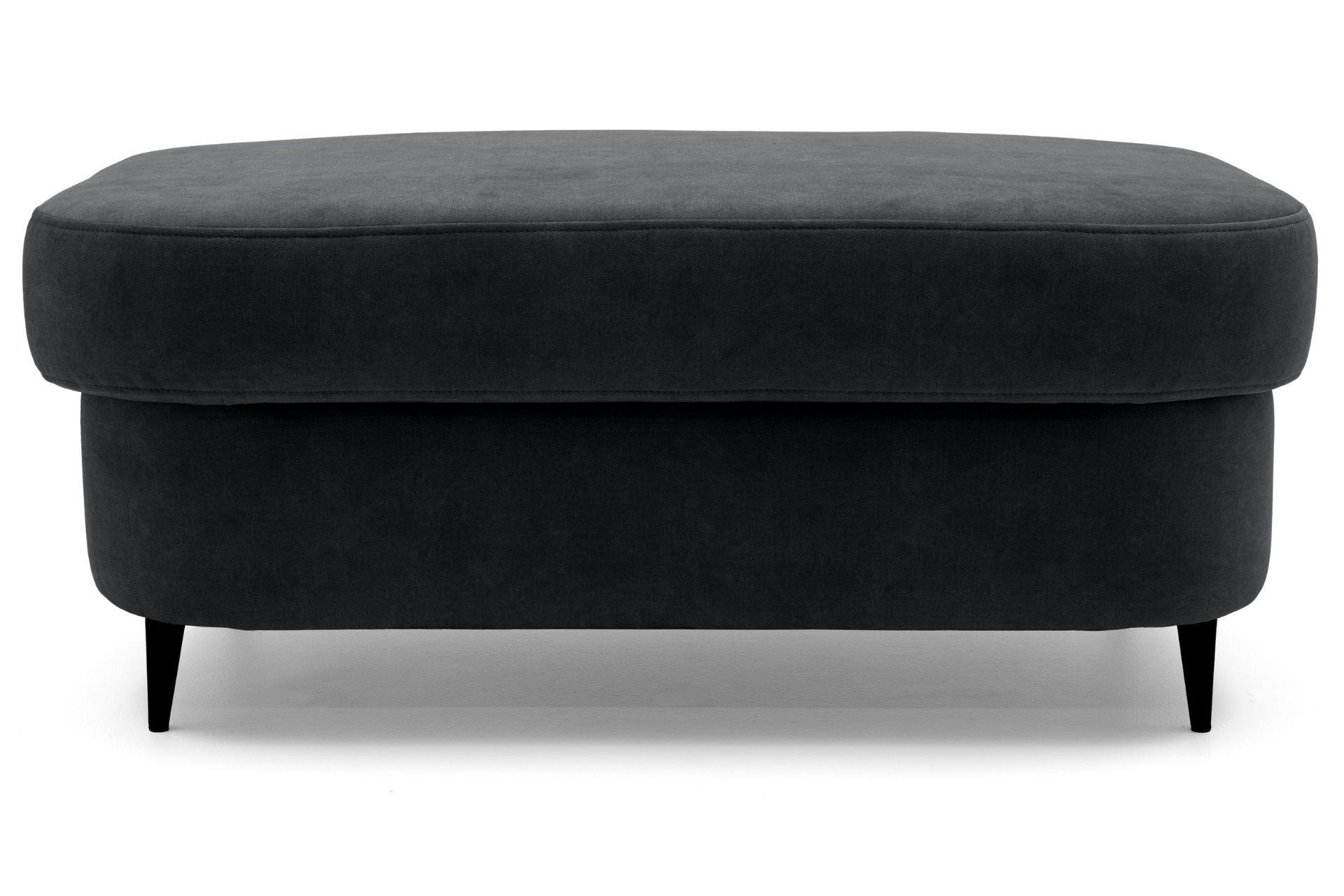 POUF PRIAM 104 x 60 cm Velours Anthrazit - Anthrazit/Schwarz, Holz/Textil (104/43/60cm) - Muffo
