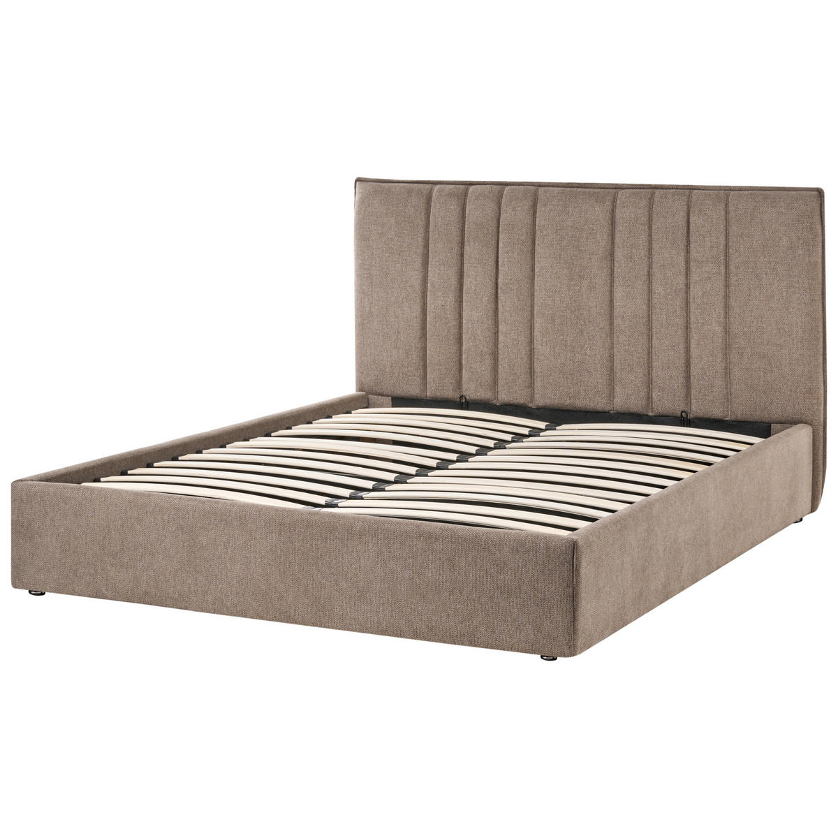 BETT mit Stauraum 140/200 cm Taupe Tarascon - Taupe, Textil (140/200cm) - Beliani