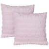 DEKOKISSEN 2er-Set Rosa 45/45 cm Astrantia - Pink, Textil (45/45cm) - Beliani