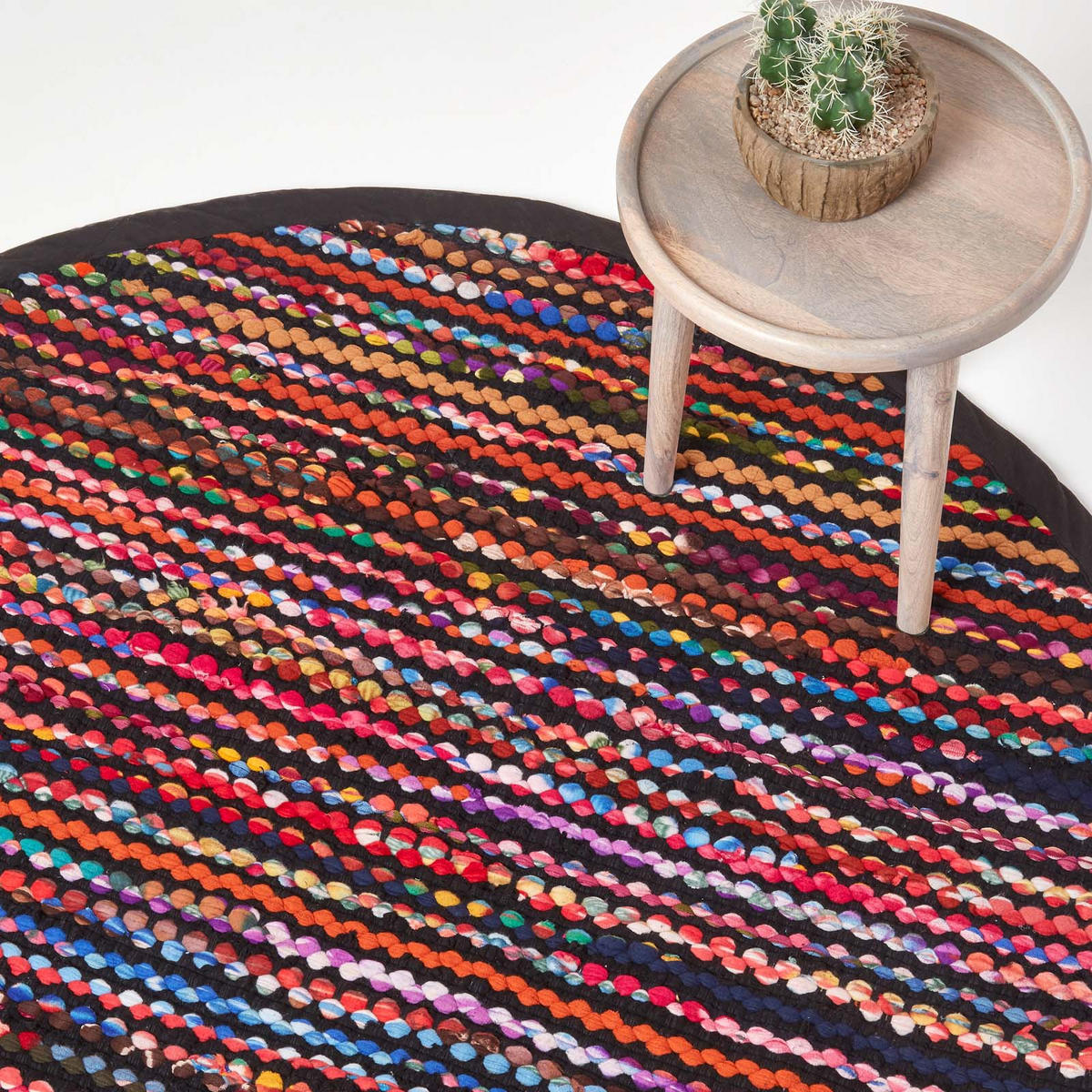 FLICKENTEPPICH Folk rund 150 cm - Multicolor, Textil (150/150cm) - Homescapes