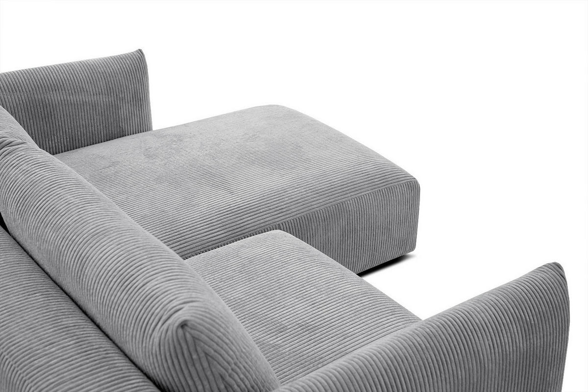 ECKSOFA TAUER 3-Sitzer, hellgrau - Hellgrau/Schwarz, Holzwerkstoff/Kunststoff (206/173cm) - Courtois Laville