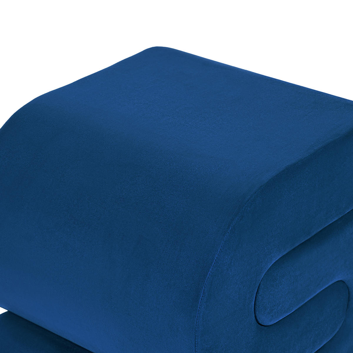 POUF Samtstoff Marineblau Arcadia - Hellblau, Textil (45/48/50cm) - Beliani