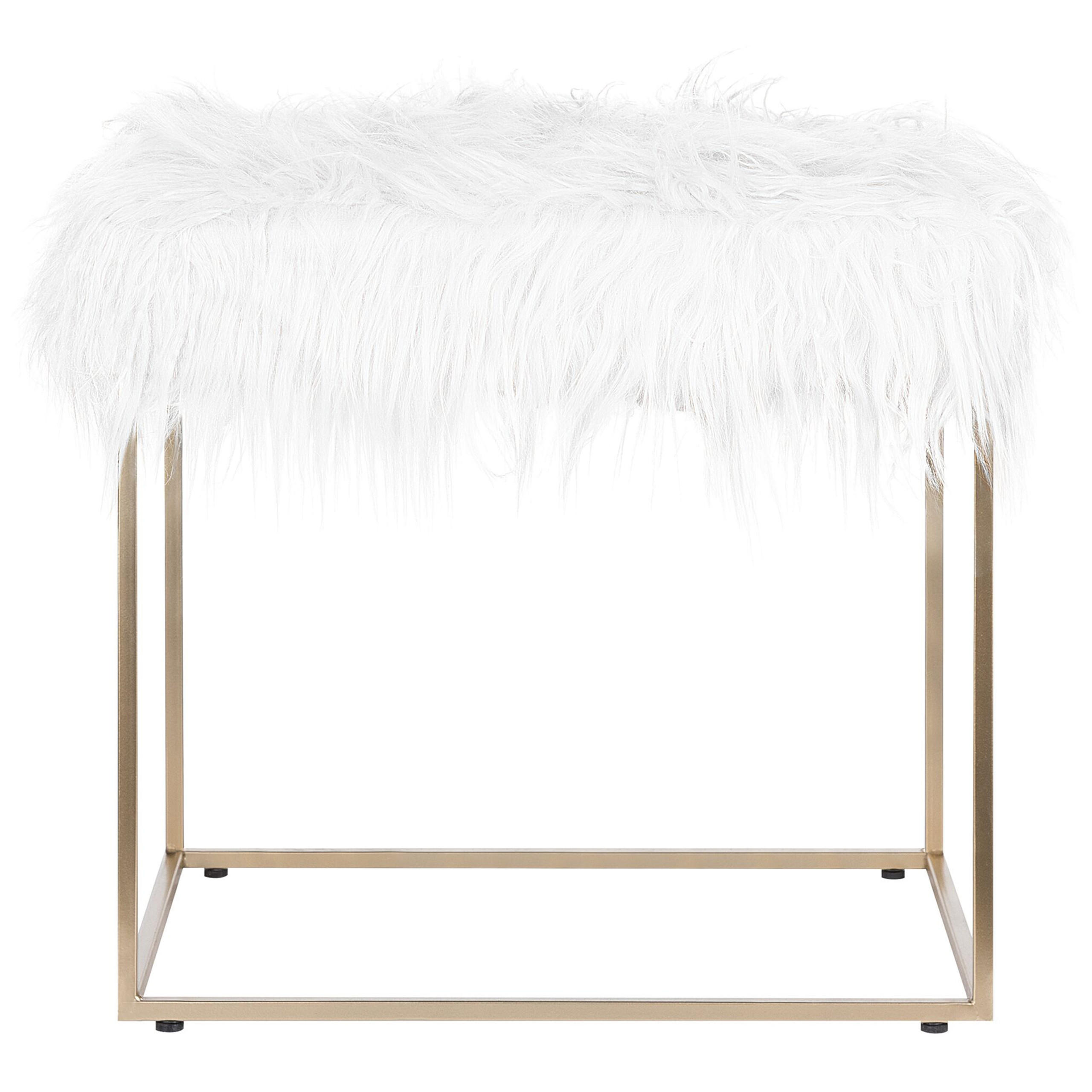 HOCKER Manhattan 33/44/39 cm - Weiß, Kunststoff/Textil (44/39/33cm) - Beliani