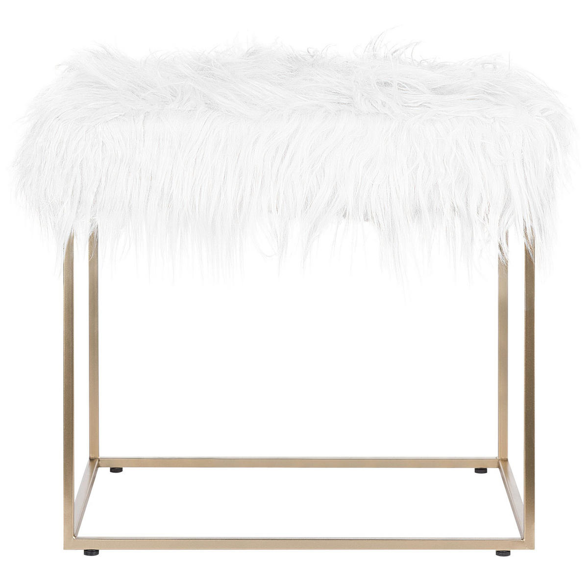 HOCKER Manhattan 33/44/39 cm - Weiß, Kunststoff/Textil (44/39/33cm) - Beliani