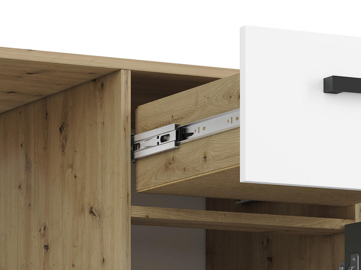 SCHREIBTISCH – FINI 08 – 53 x 120 cm – Fini – Weiß / Anthrazit - Anthrazit/Weiß, Holzwerkstoff (53/120/76cm) - hi-markt