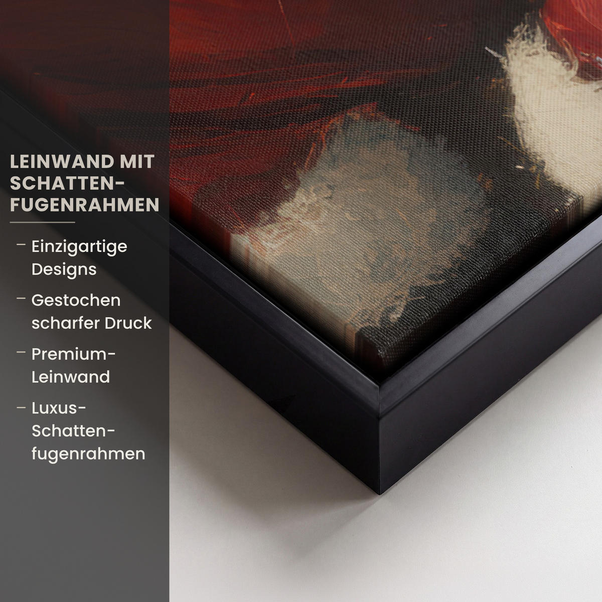 LEINWAND Bilder mit Rahmen - Weihnachten - Weihnachtsmann - Winter - Open Fireside - 40x60 - Dunkelrot, Textil (40/60cm) - MuchoWow