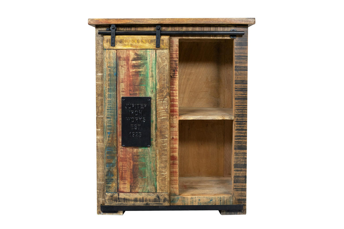SIDEBOARD LIBRO - Hellbraun/Multicolor, Akazienholz/Holz (75/90/36cm) - SAM