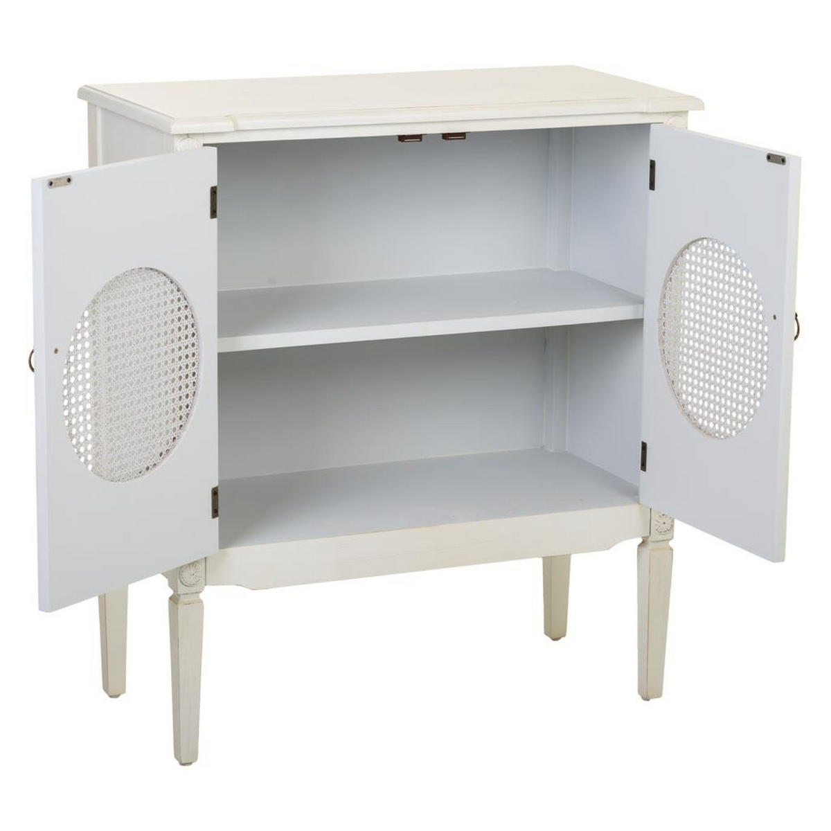 ANRICHTE aus Holz mit weißen Gittern 80x38x90 - Weiß, Holz (80/38/90cm) - Wanderlust