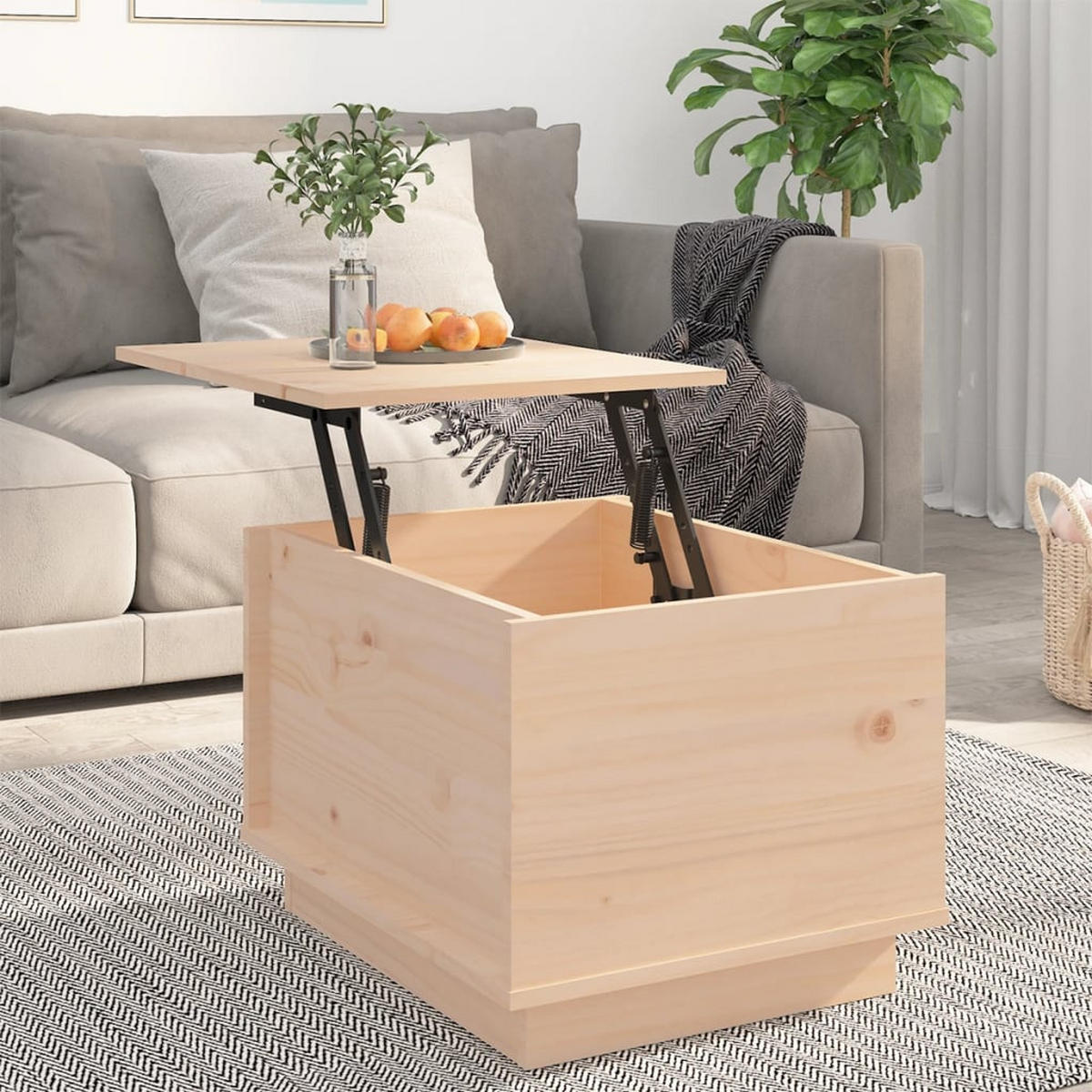 COUCHTISCH 40x50x35 cm Massivholz Kiefer - Braun, Holz (40/50/35cm) - furnicato