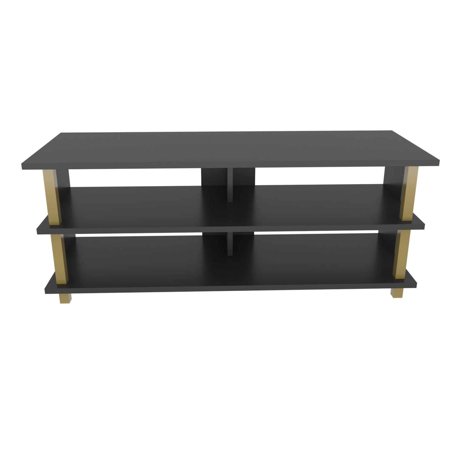 TV Board Pueblo Gold-Anthrazit - Anthrazit/Goldfarben, Holzwerkstoff (120/47/45cm) - Decorotika