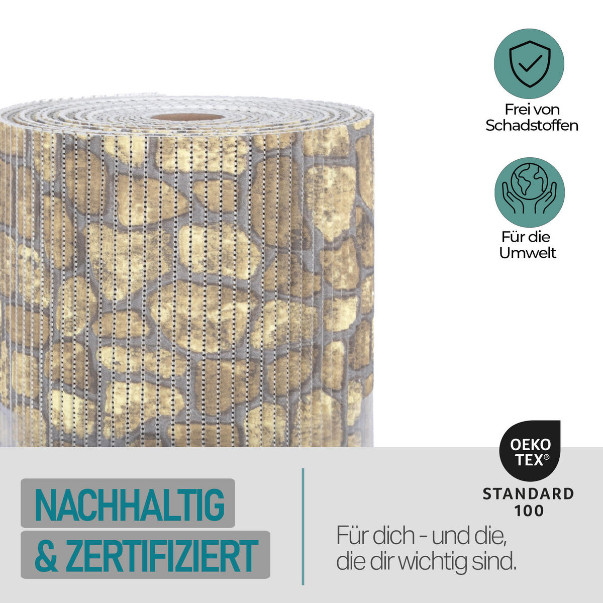 SCHUTZUNTERLAGE Weichschaum auf Rolle 0,65x15 m Bruchstein Beige - Hellbraun, Kunststoff (65/1500cm) - Bestlivings