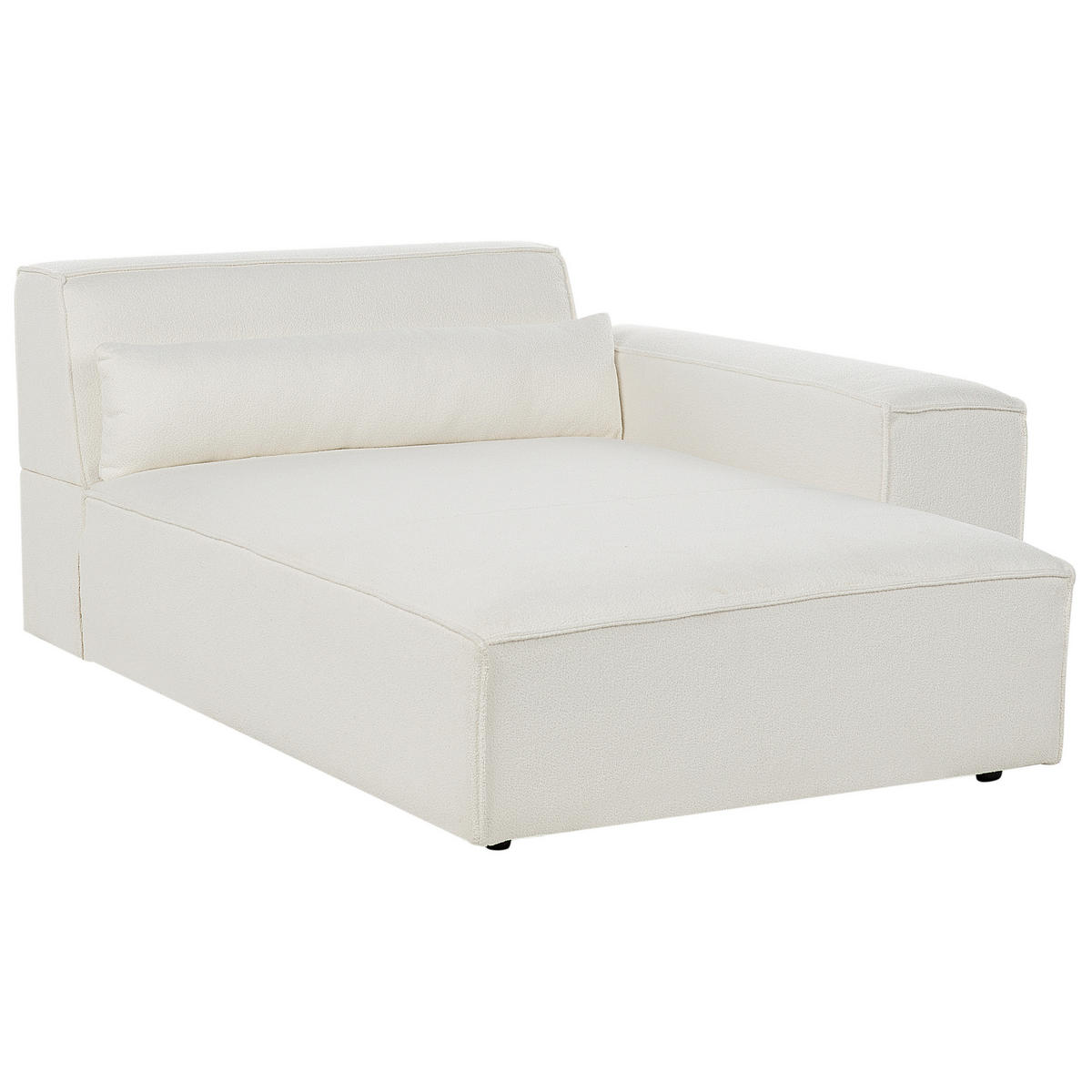 ČALOUNĚNÉ LEHÁTKO CHAISE LONGUE LEVOSTRANNÉ Bouclé Krémově bílé Hellnar - bílá/krémová, textil (102/70/176cm) - Beliani