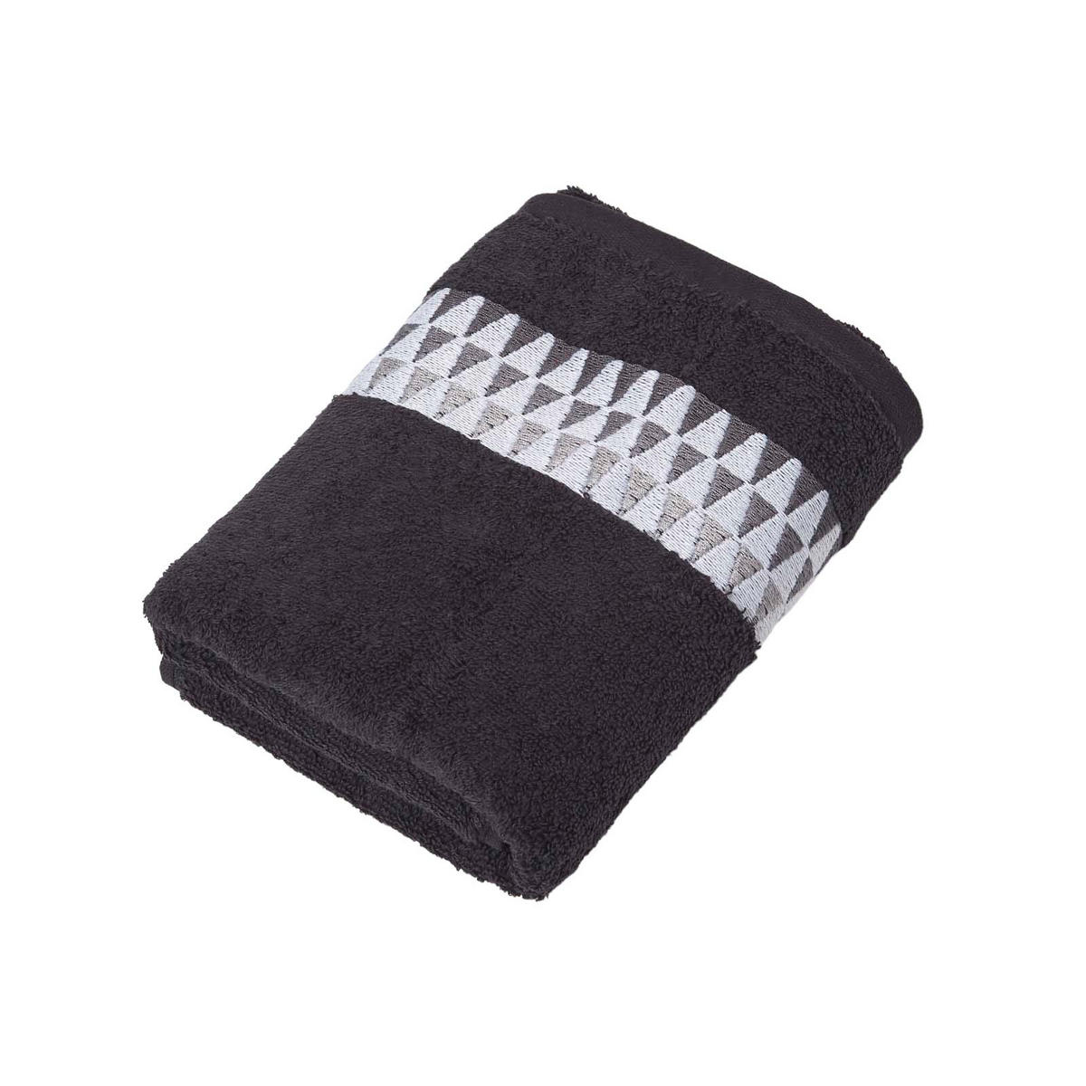 HANDTUCH Geometric schwarz - Schwarz, Textil (50/90cm) - Homescapes