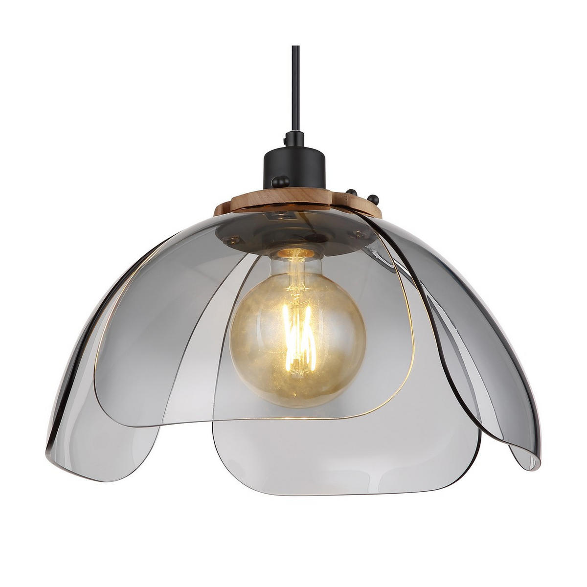 HÄNGELEUCHTE Metall Glas Grau - Grau, Glas (34/34/120cm) - Globo Lighting