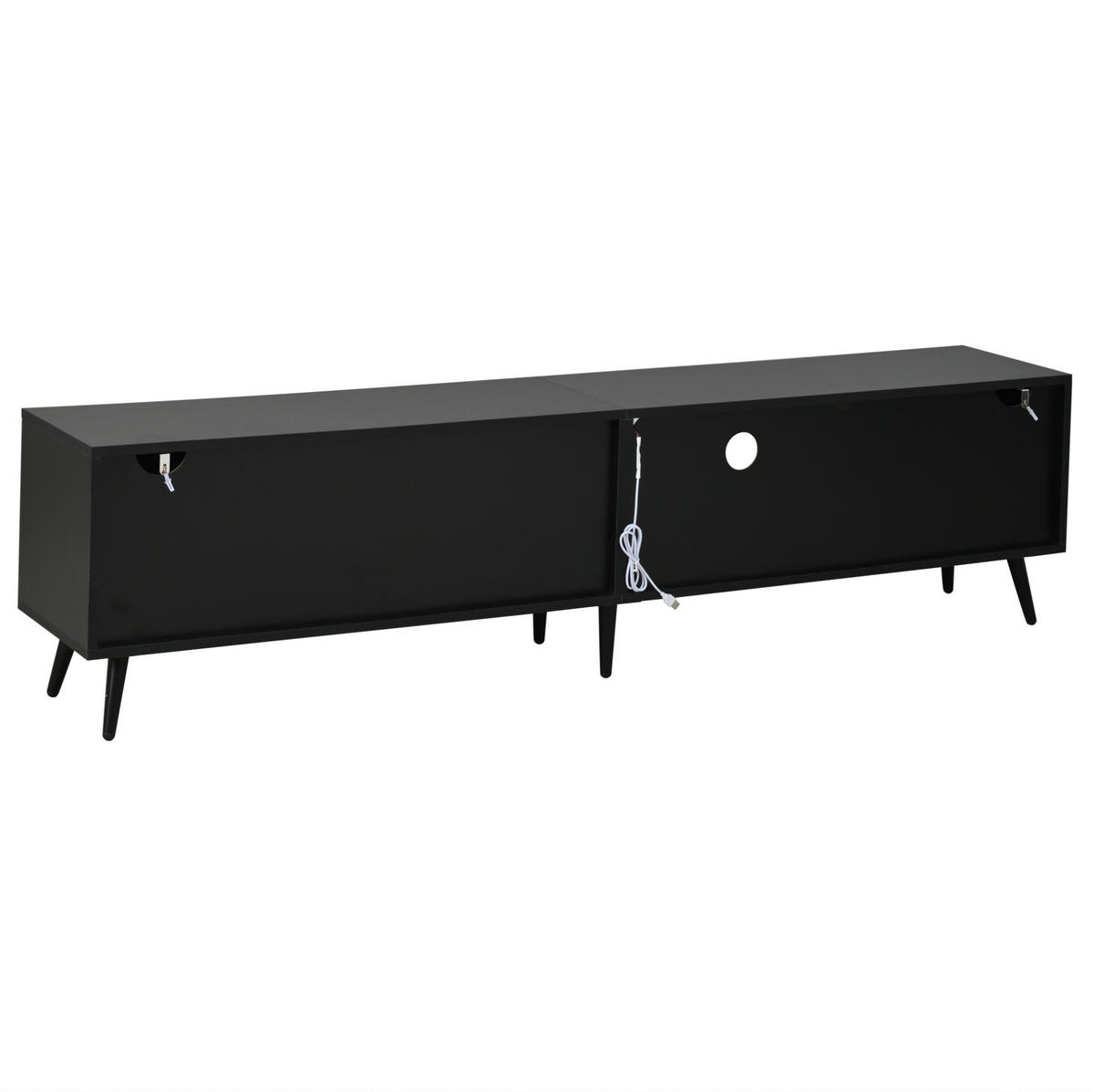 TV-ELEMENT mit LED 175 x 31 x 43,5 cm Naturholz/Schwarz - Braun, Holzwerkstoff (31/43.5/175cm) - Beauniv