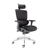 BÜROSTUHL MasterSeat Schwarz - Silberfarben/Schwarz, Kunststoff/Textil (70/135/70cm) - Clouvou