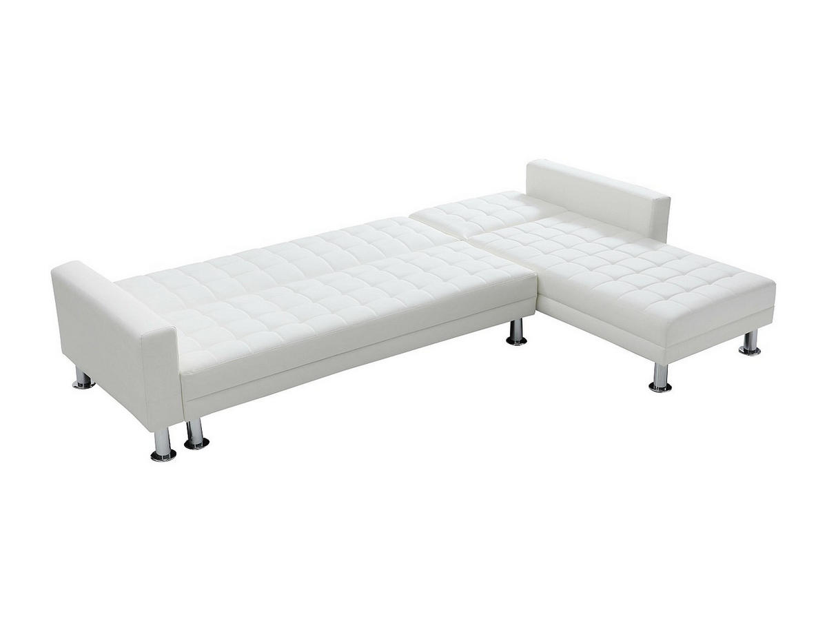 SCHLAFSOFA - 5 Personen - Kunstleder - Weiß - - Weiß, Leder (290/79/173cm) - Vente-Unique