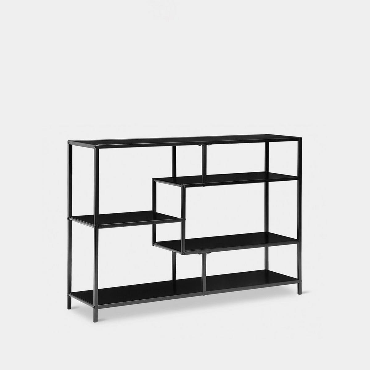 BÜCHERREGAL Ewan Schwarz 114 cm x 78 cm - Schwarz, Metall (114/78/30cm) - Klast Home