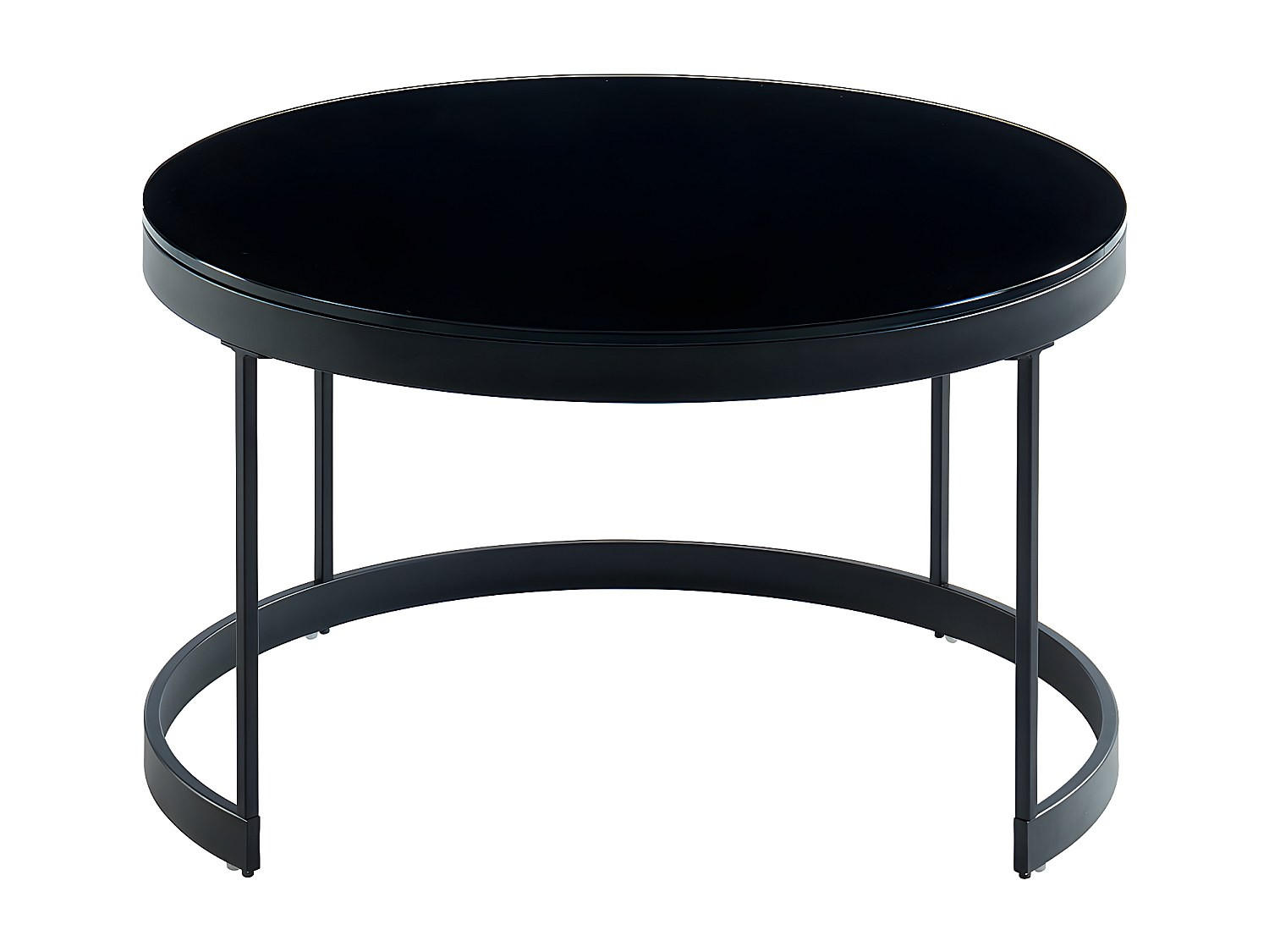 COUCHTISCH Set - 70 cmcm x 70 cmcm - Metall, Glas - Schwarz, Weiß - BILLIE - Schwarz/Weiß, Glas/Metall (70/70/42cm) - Vente-Unique