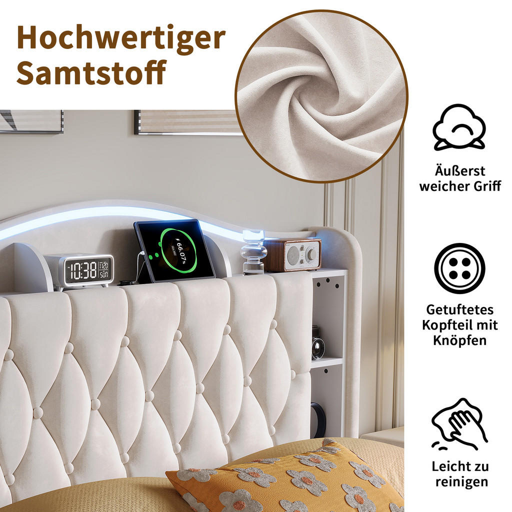 SHOPENTRA Polsterbett | Beige